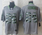 2014 New Nike Seattle Seahawks 24 Lynch Lights Out Grey Stitched Elite Jerseys