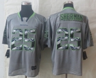2014 New Nike Seattle Seahawks 25 Sherman Lights Out Grey Stitched Elite Jerseys