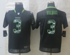 2014 New Youth Nike Seattle Seahawks 3 Wilson Lights Out Black Stitched Elite Jerseys