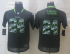 2014 New Youth Nike Seattle Seahawks 24 Lynch Lights Out Black Stitched Elite Jerseys