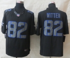 New Nike Dallas Cowboys 82 Witten Impact Limited Black Jerseys