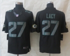 New Nike Green Bay Packers 27 Lacy Impact Limited Black Jerseys