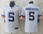 New Nike Minnesota Vikings 5 Bridgewater White Limited Jerseys