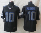New Nike New York Giants 10 Manning Impact Limited Black Jerseys