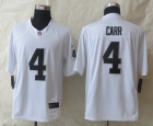 New Nike Oakland Raiders 4 Carr White Limited Jerseys