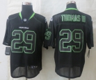 NEW Nike Seattle Seahawks 29 Thomas III Lights Out Black Elite Jerseys