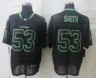 NEW Nike Seattle Seahawks 53 Smith Lights Out Black Elite Jerseys