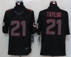 New Nike Washington Red Skins 21 Taylor Impact Limited Black Jerseys