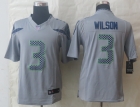 Nike Seattle Seahawks 3 Wilson Grey Limited Jerseys
