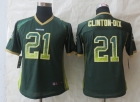 Women New Nike Green Bay Packers 21 Clinton-Dix Drift Fashion Green Elite Jerseys