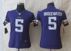 Women New Nike Minnesota Vikings 5 Bridgewater Purple Limited Jerseys