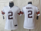 Women Nike Cleveland Browns 2 Manziel White Limited Jerseys