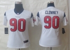 Women Nike Houston Texans 90 Clowney White Limited Jerseys