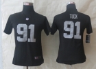 Women Nike Oakland Raiders 91 Tuck Black Limited Jerseys