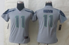 Women Nike Seattle Seahawks 11 Harvin Grey Limited Jerseys