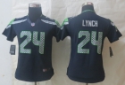 Women Nike Seattle Seahawks 24 Lynch Blue Limited Jerseys