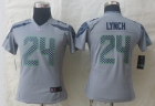 Women Nike Seattle Seahawks 24 Lynch Grey Limited Jerseys