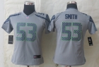Women Nike Seattle Seahawks 53 Smith Grey Limited Jerseys