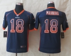 Youth 2014 New Nike Denver Broncos 18 Manning Drift Fashion Blue Elite Jerseys