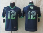 Youth 2014 New Nike Seattle Seahawks 12 Fan Drift Fashion Blue Elite Jerseys