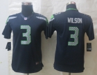Youth Nike Seattle Seahawks 3 Wilson Blue Limited Jerseys