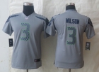 Youth Nike Seattle Seahawks 3 Wilson Grey Limited Jerseys