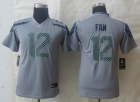 Youth Nike Seattle Seahawks 12 Fan Grey Limited Jerseys