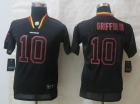 Youth Nike Washington Red Skins 10 Griffin III Lights Out Black Elite Jerseys