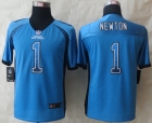Youth 2014 New Nike Carolina Panthers 1 Newton Drift Fashion Blue Elite Jerseys