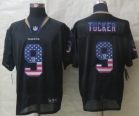 2014 New Nike Baltimore Ravens 9 Tucker USA Flag Fashion Black Elite Jerseys