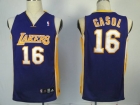 NBA Jerseys Laker 16# gasol purple